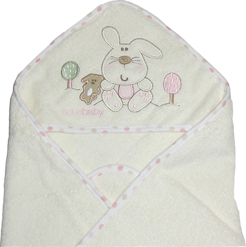 Baby Badetuch_beige_rosa_Hase_gross1